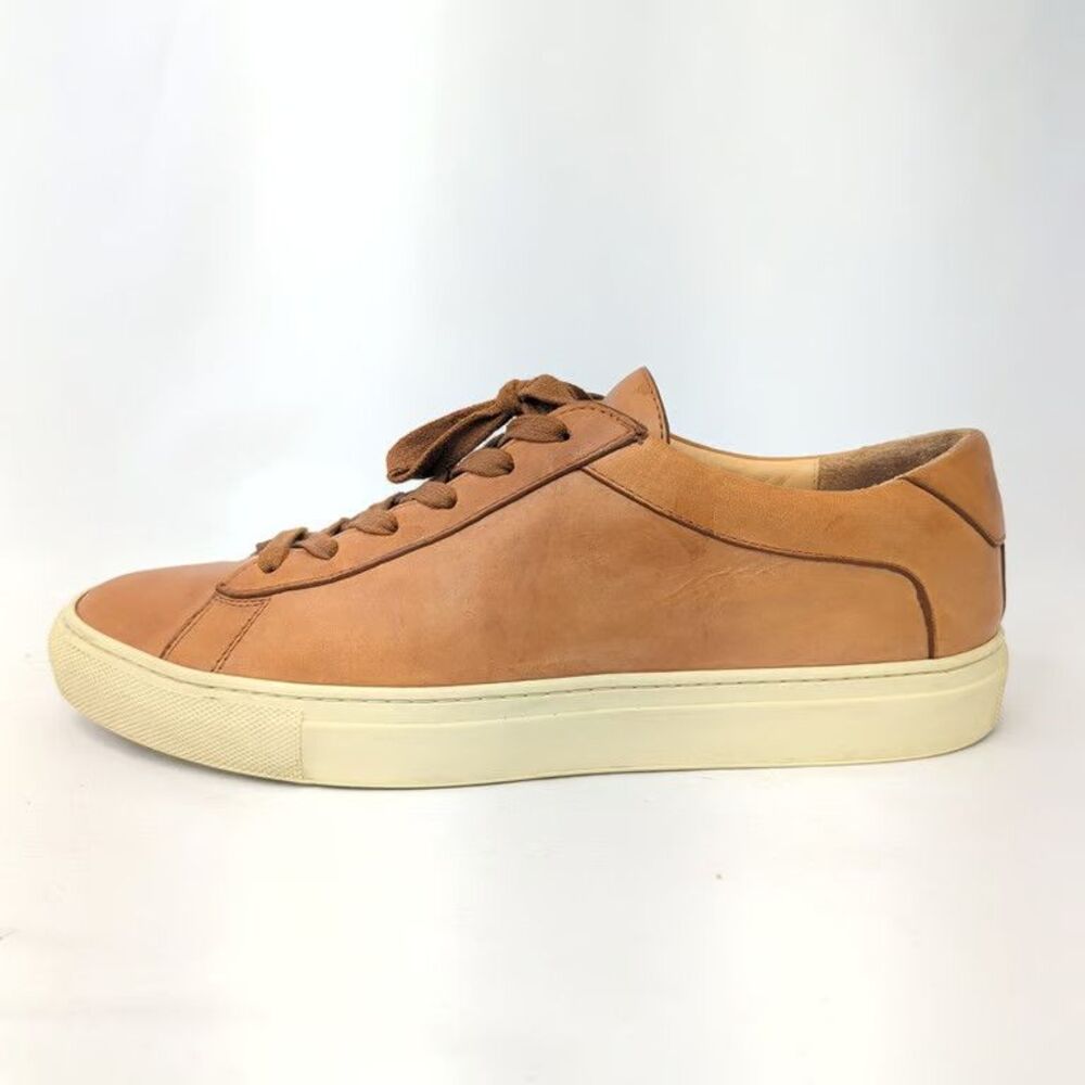Koio Capri Saddle Sneakers Mens 43 Brown Tan Leather Low Top Made in Italy Pair
